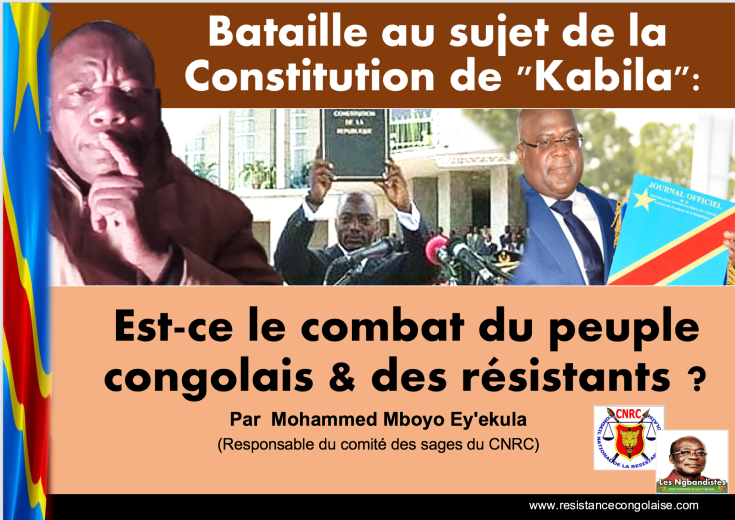 Bataille autour de la Constitution de &laquo;&nbsp;Kabila&nbsp;&raquo;  Est-ce le combat du peuple congolais et des résistants&nbsp;?