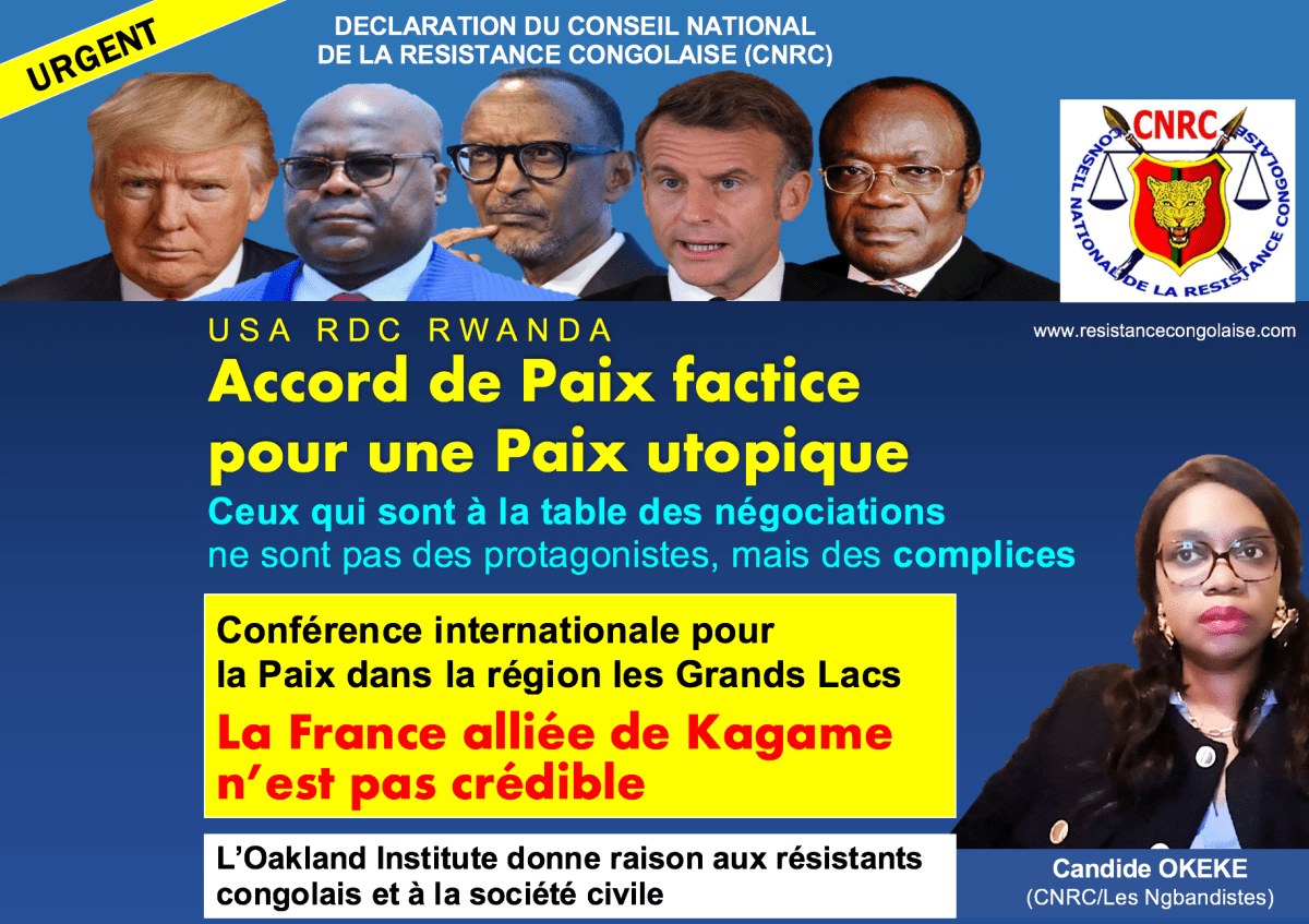 USA-RDC-RWANDA/ Accord de paix factice pour une paix utopique : Ceux qui sont à la table des négociations, ne sont pas des protagonistes, mais des complices ! Conférence pour la paix dans les Grands lacs africains, la France n’est plus&nbsp;crédible