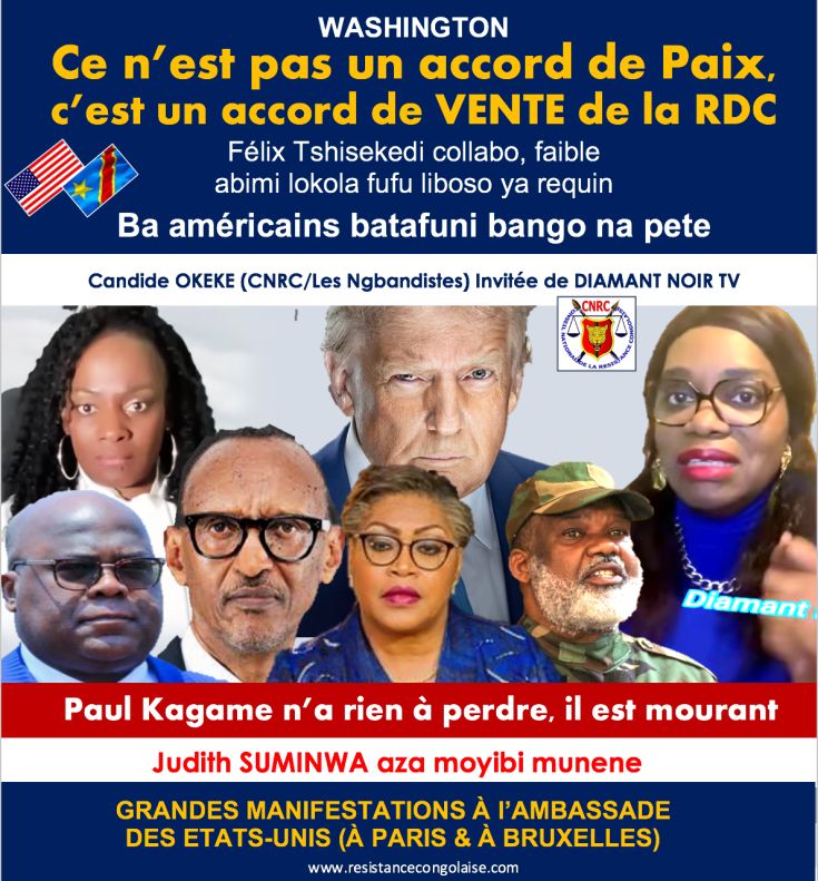 VIDEO-WASHINGTON : &laquo;&nbsp;Ce n’est pas un accord de Paix, c’est un accord de VENTE de la RDC&nbsp;&raquo; Tshisekedi confirme qu&rsquo;il est au service de&nbsp;Kigali