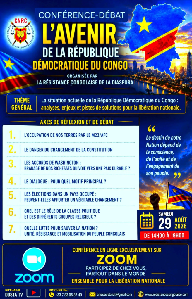 CONFÉRENCE – DÉBAT / L&rsquo; Avenir de la&nbsp;RDcongo